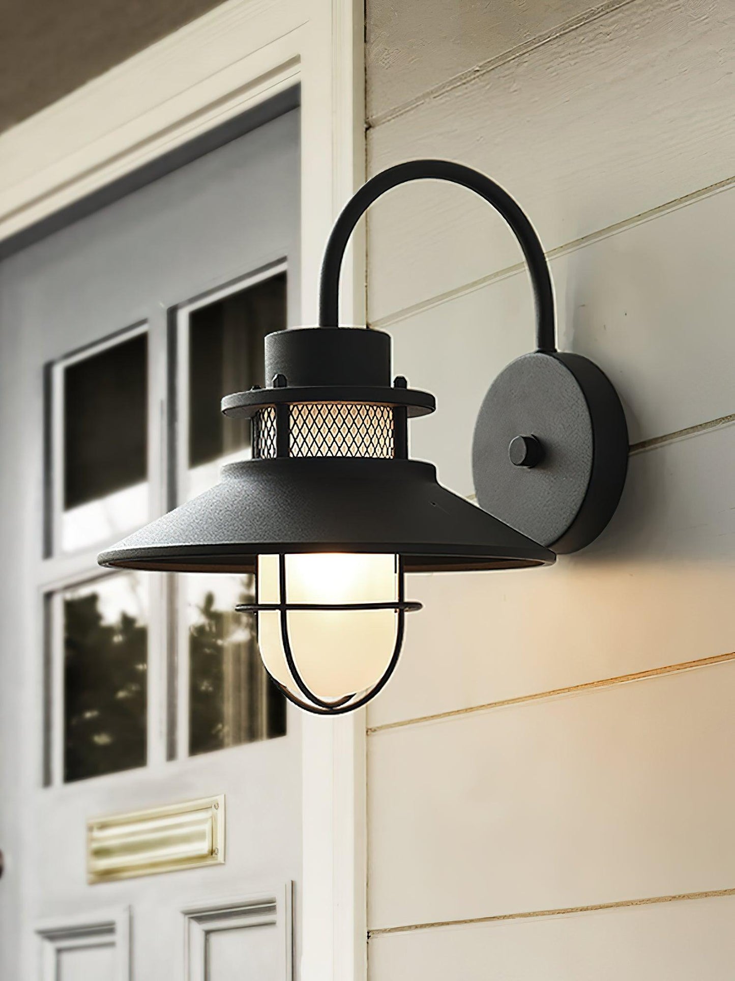 Felix Outdoor Wall Lamp – Industrial Cage Wall Light, Weatherproof Metal