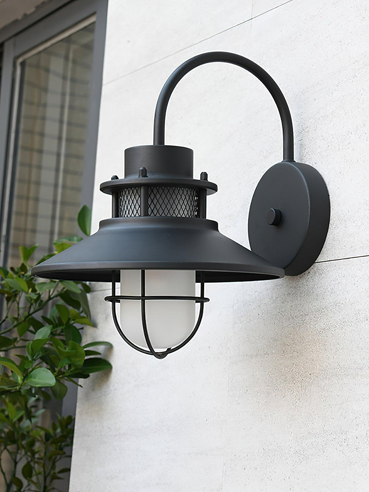Felix Outdoor Wall Lamp – Industrial Cage Wall Light, Weatherproof Metal