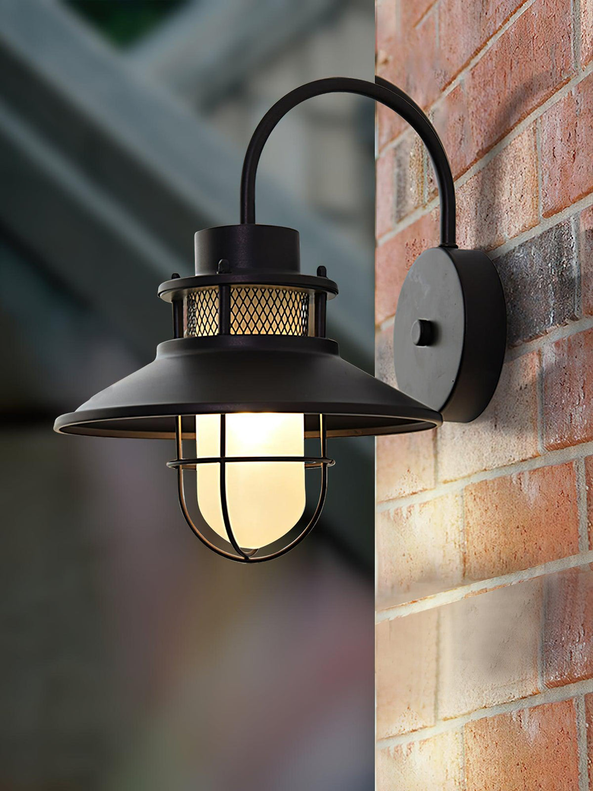 Felix Outdoor Wall Lamp – Industrial Cage Wall Light, Weatherproof Metal