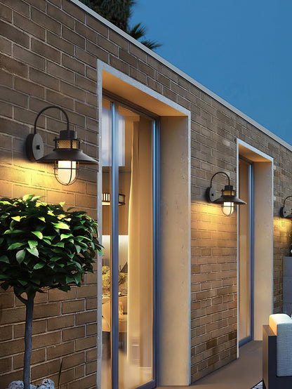 Felix Outdoor Wall Lamp – Industrial Cage Wall Light, Weatherproof Metal