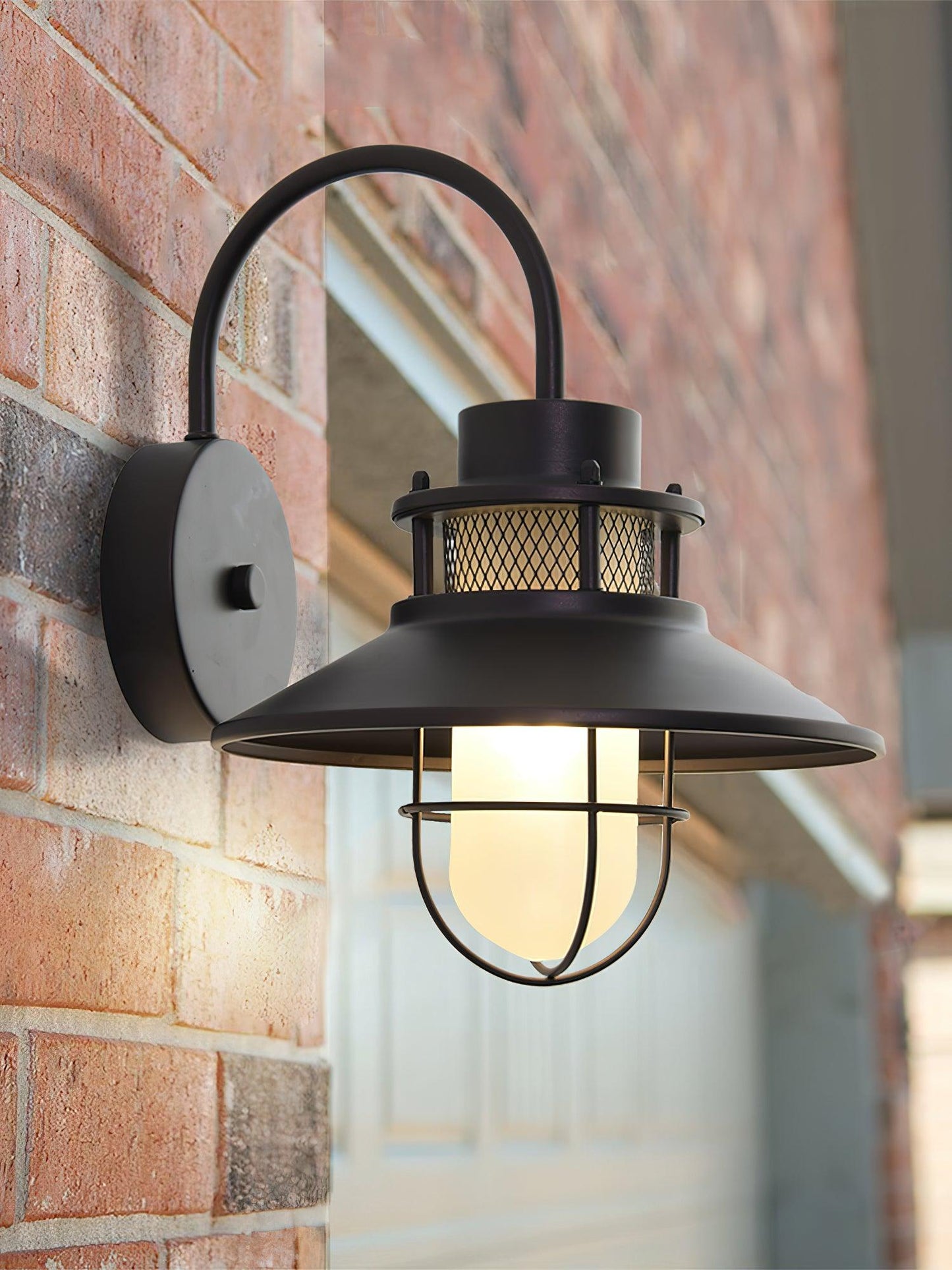 Felix Outdoor Wall Lamp – Industrial Cage Wall Light, Weatherproof Metal