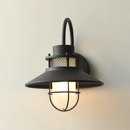 Felix Outdoor Wall Lamp – Industrial Cage Wall Light, Weatherproof Metal