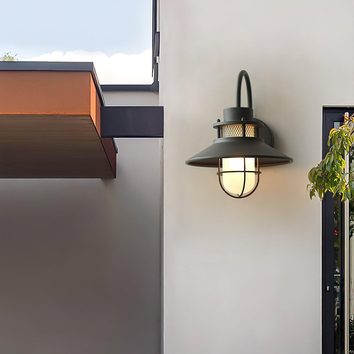 Felix Outdoor Wall Lamp – Industrial Cage Wall Light, Weatherproof Metal