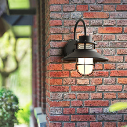 Felix Outdoor Wall Lamp – Industrial Cage Wall Light, Weatherproof Metal
