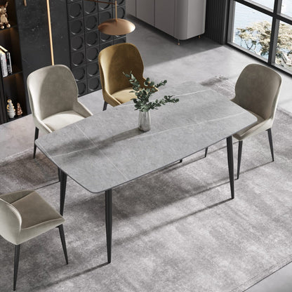 Gris Gray Sintered Stone Tabletop Dining Table