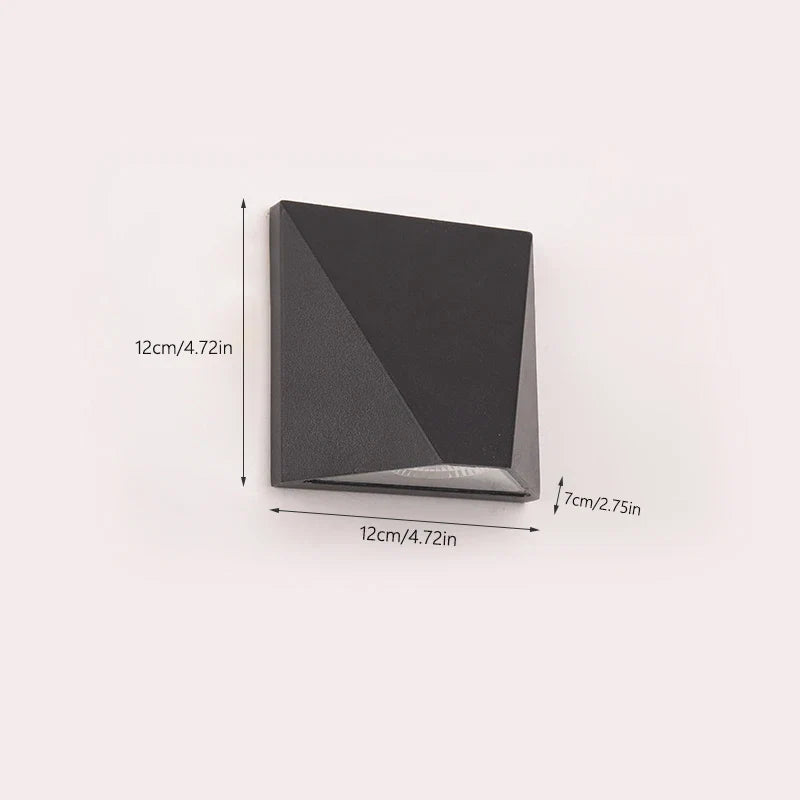 Modern Black LED Wall Light – 5W Waterproof Aluminum Outdoor Wall Lamp