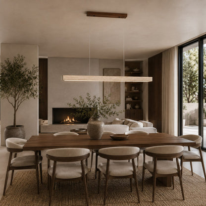 Travertine Shade Pendant Lamp | Adjustable LED Island Light