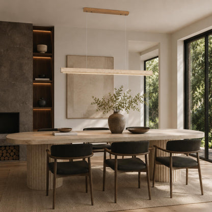 Travertine Shade Pendant Lamp | Adjustable LED Island Light