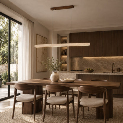 Travertine Shade Pendant Lamp | Adjustable LED Island Light