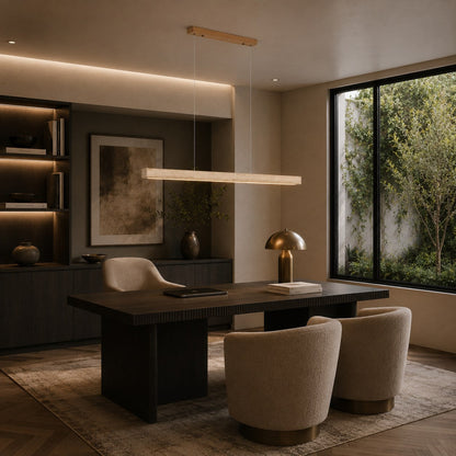Travertine Shade Pendant Lamp | Adjustable LED Island Light