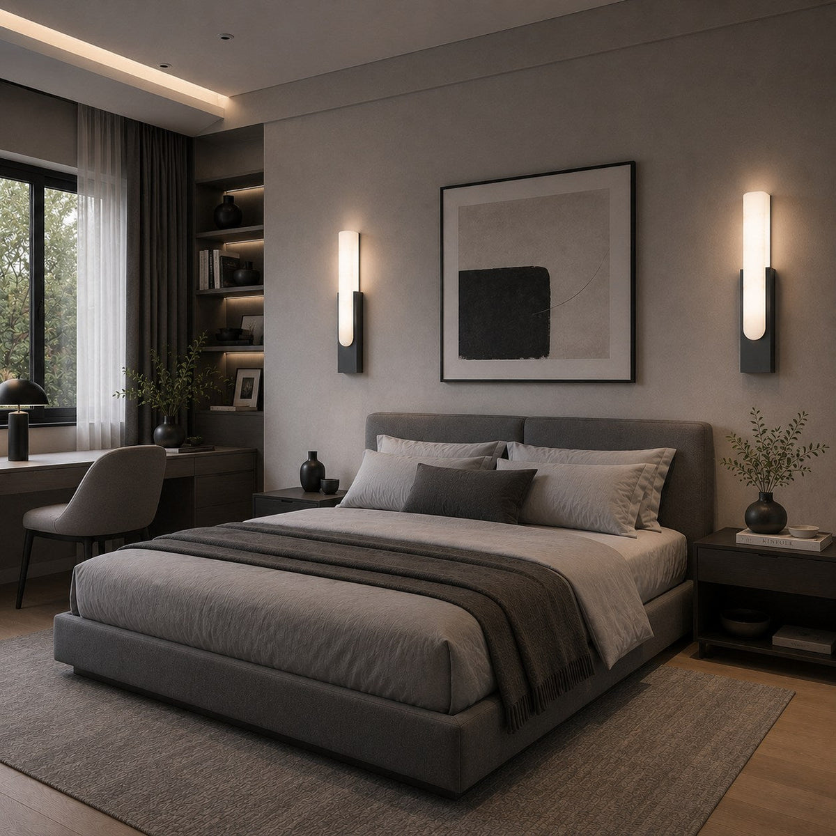 Alabaster Flush Wall Light | Minimalist Integrated LED Sconce