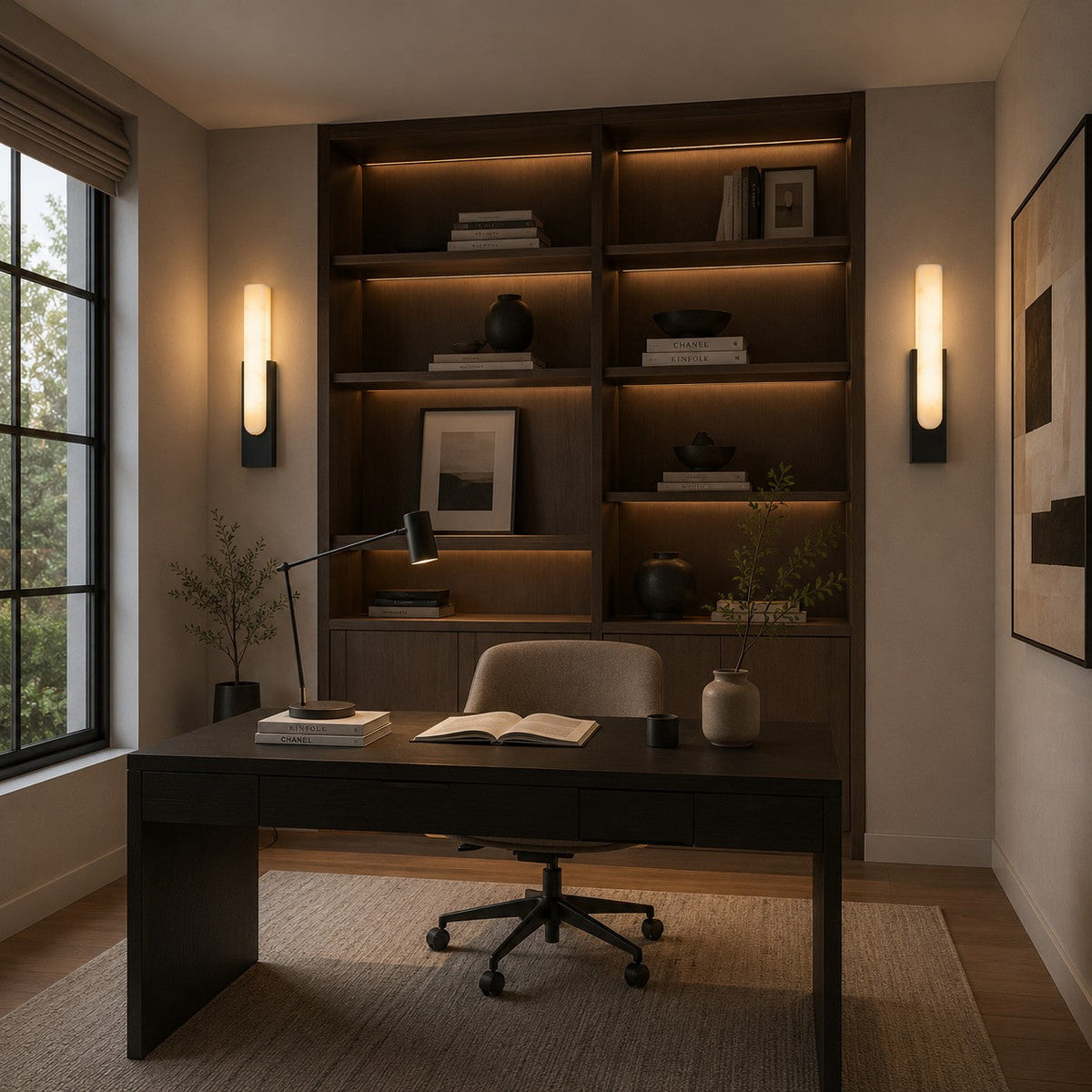 Alabaster Flush Wall Light | Minimalist Integrated LED Sconce
