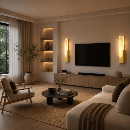 Alabaster Flush Wall Light | Minimalist Integrated LED Sconce