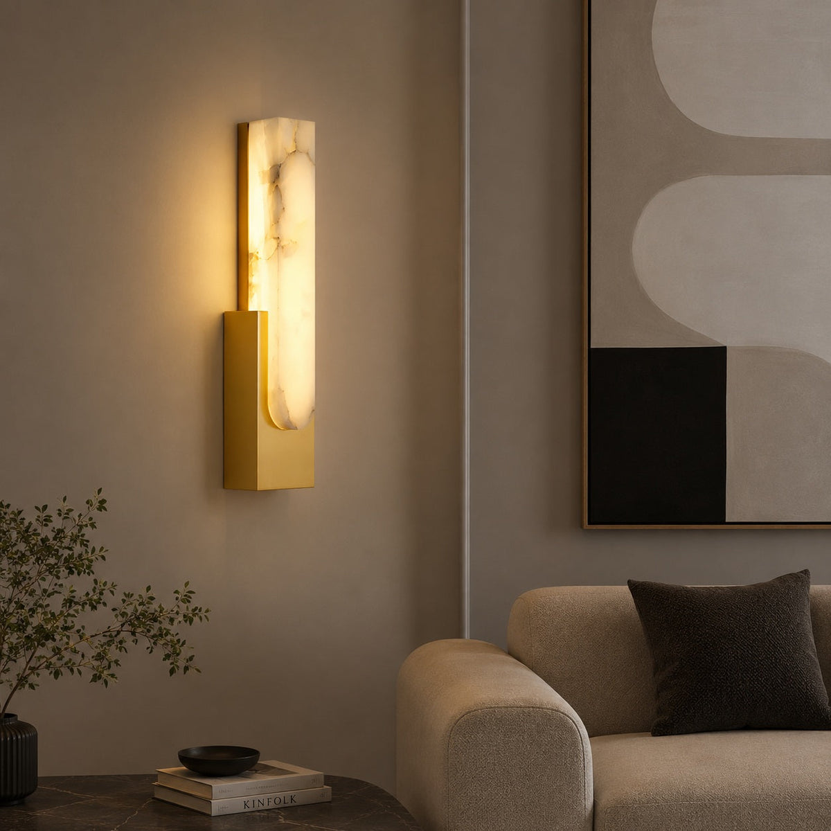 Alabaster Flush Wall Light | Minimalist Integrated LED Sconce