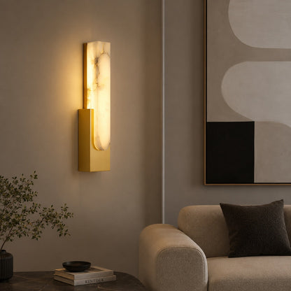 Alabaster Flush Wall Light | Minimalist Integrated LED Sconce