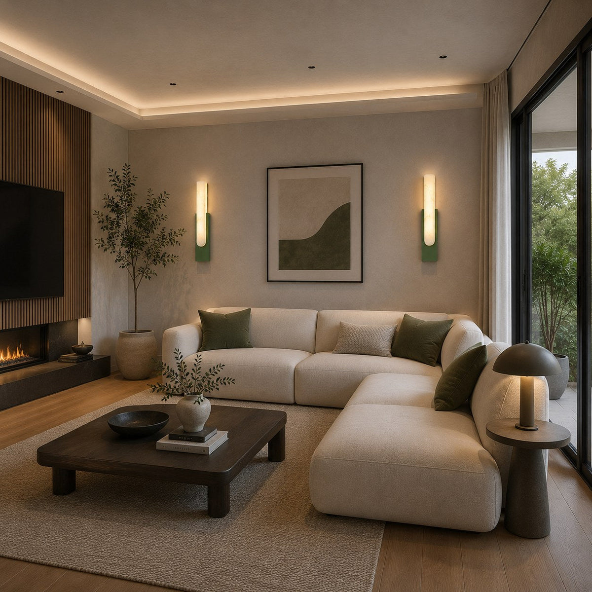 Alabaster Flush Wall Light | Minimalist Integrated LED Sconce