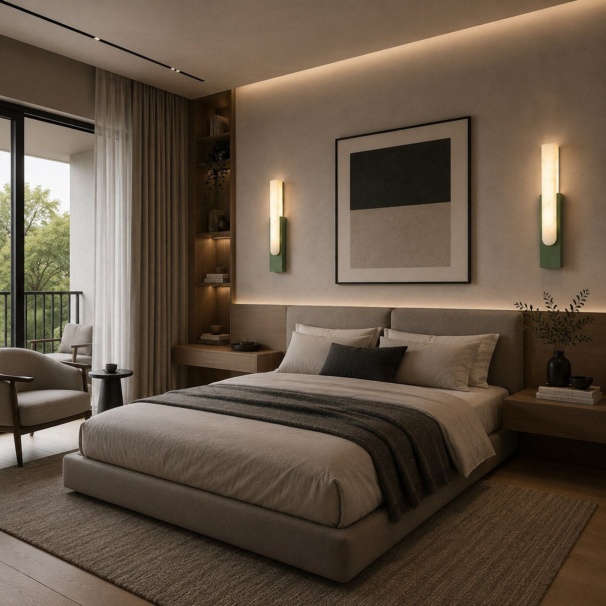 Alabaster Flush Wall Light | Minimalist Integrated LED Sconce
