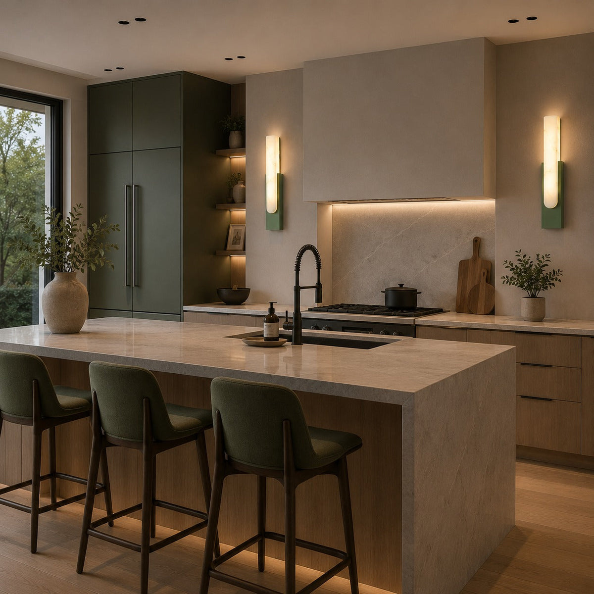 Alabaster Flush Wall Light | Minimalist Integrated LED Sconce