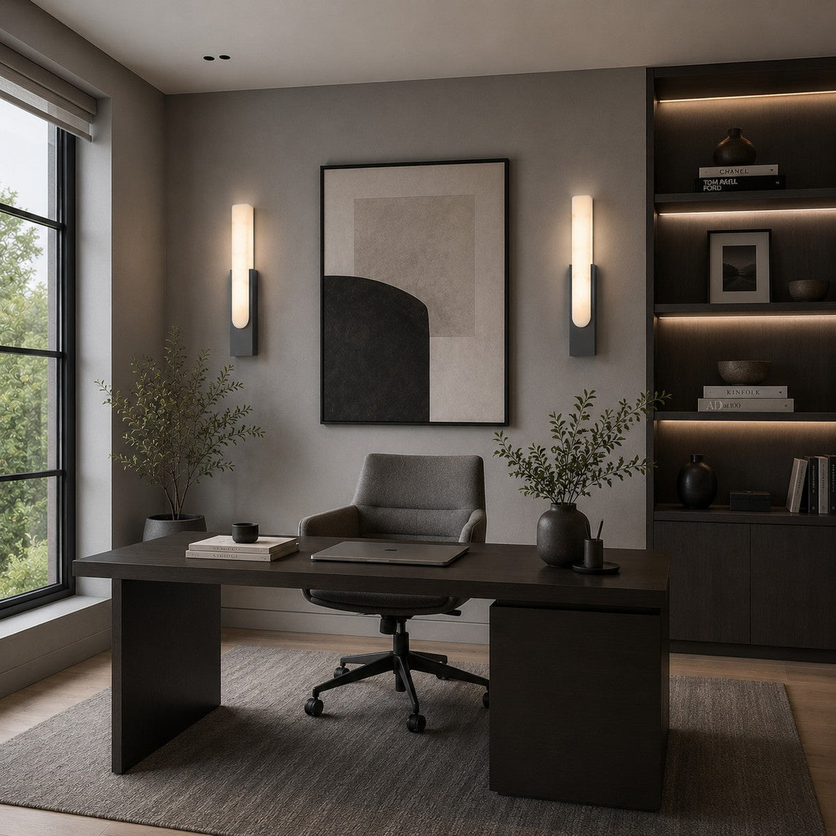 Alabaster Flush Wall Light | Minimalist Integrated LED Sconce