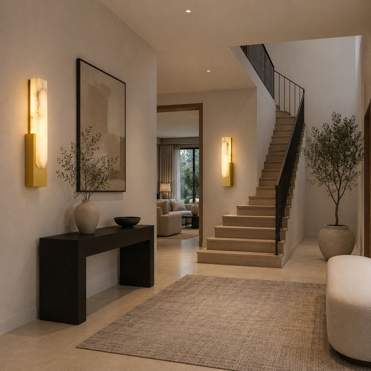 Alabaster Flush Wall Light | Minimalist Integrated LED Sconce