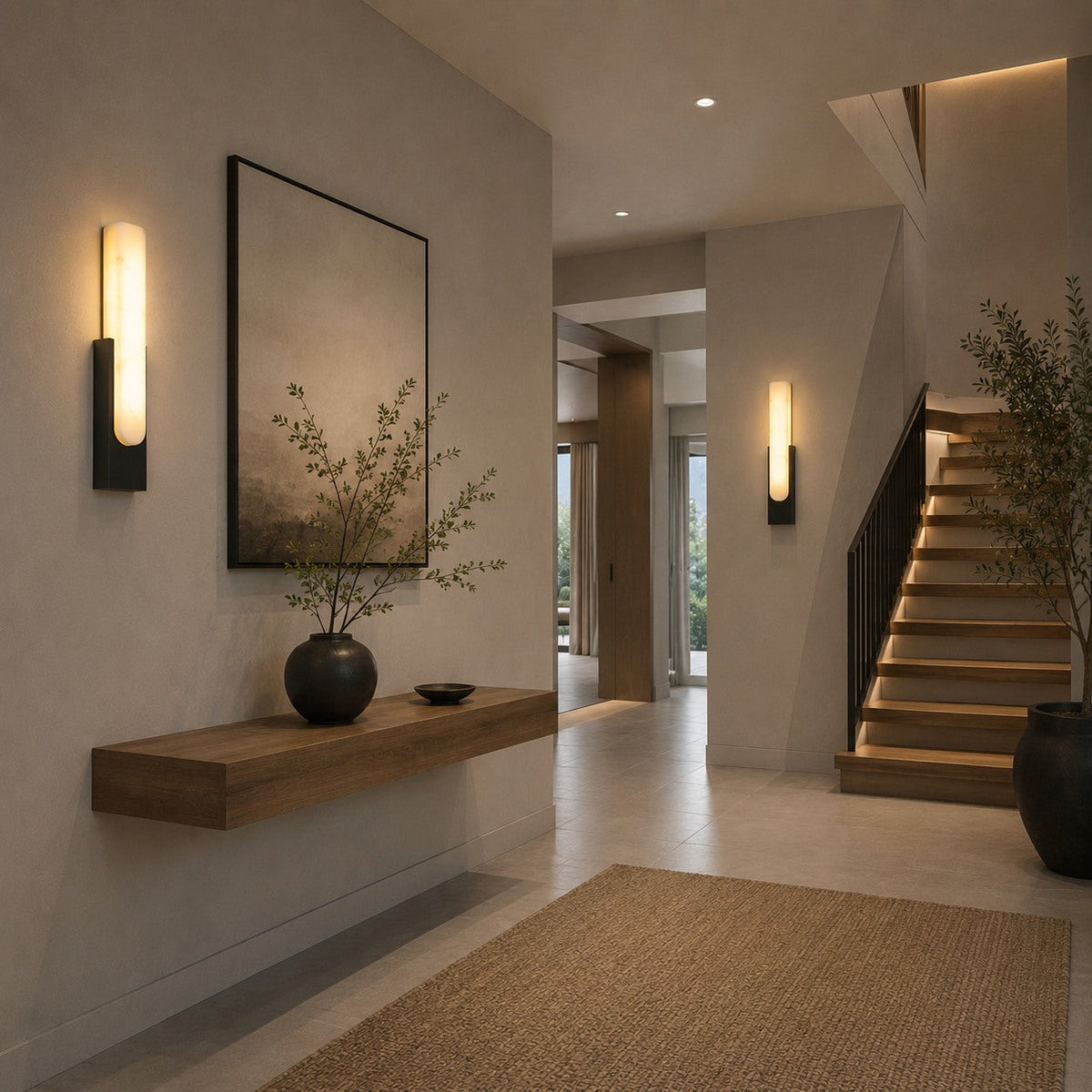 Alabaster Flush Wall Light | Minimalist Integrated LED Sconce