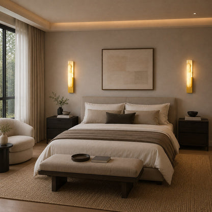 Alabaster Flush Wall Light | Minimalist Integrated LED Sconce