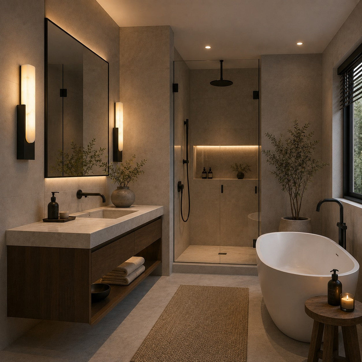 Alabaster Flush Wall Light | Minimalist Integrated LED Sconce