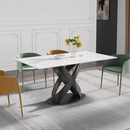 Lumin White Sintered Stone Tabletop Dining Table