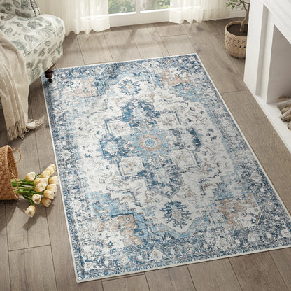Heritage Medallion Rug – Foldable Non-Slip Oriental Style Carpet