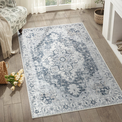 Heritage Medallion Rug – Foldable Non-Slip Oriental Style Carpet