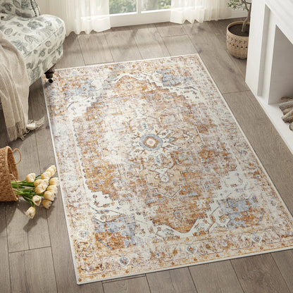 Heritage Medallion Rug – Foldable Non-Slip Oriental Style Carpet