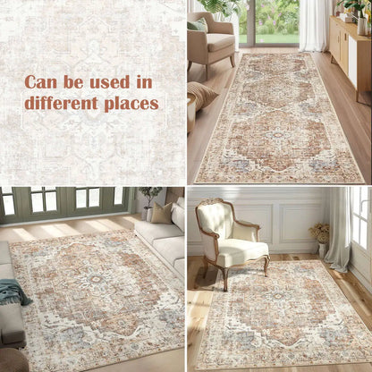 Heritage Medallion Rug – Foldable Non-Slip Oriental Style Carpet