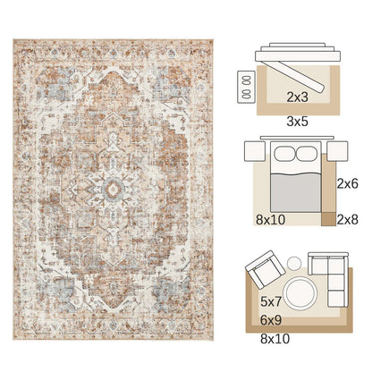 Heritage Medallion Rug – Foldable Non-Slip Oriental Style Carpet