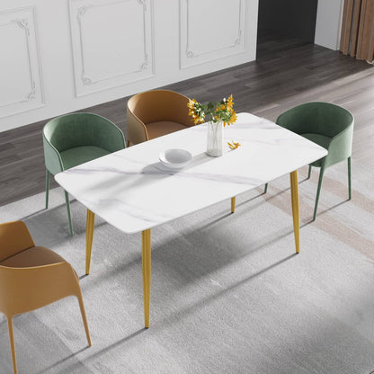 Lumin White Sintered Stone Tabletop Dining Table