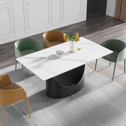 Lumin White Sintered Stone Tabletop Dining Table