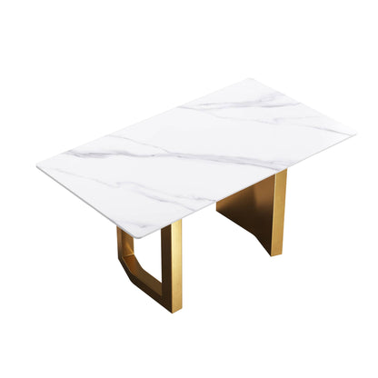 Lumin White Sintered Stone Tabletop Dining Table