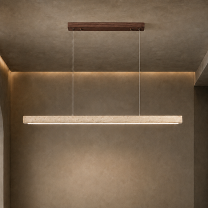 Travertine Shade Pendant Lamp | Adjustable LED Island Light
