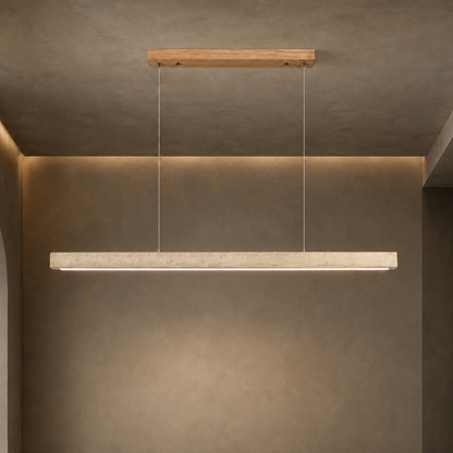 Travertine Shade Pendant Lamp | Adjustable LED Island Light