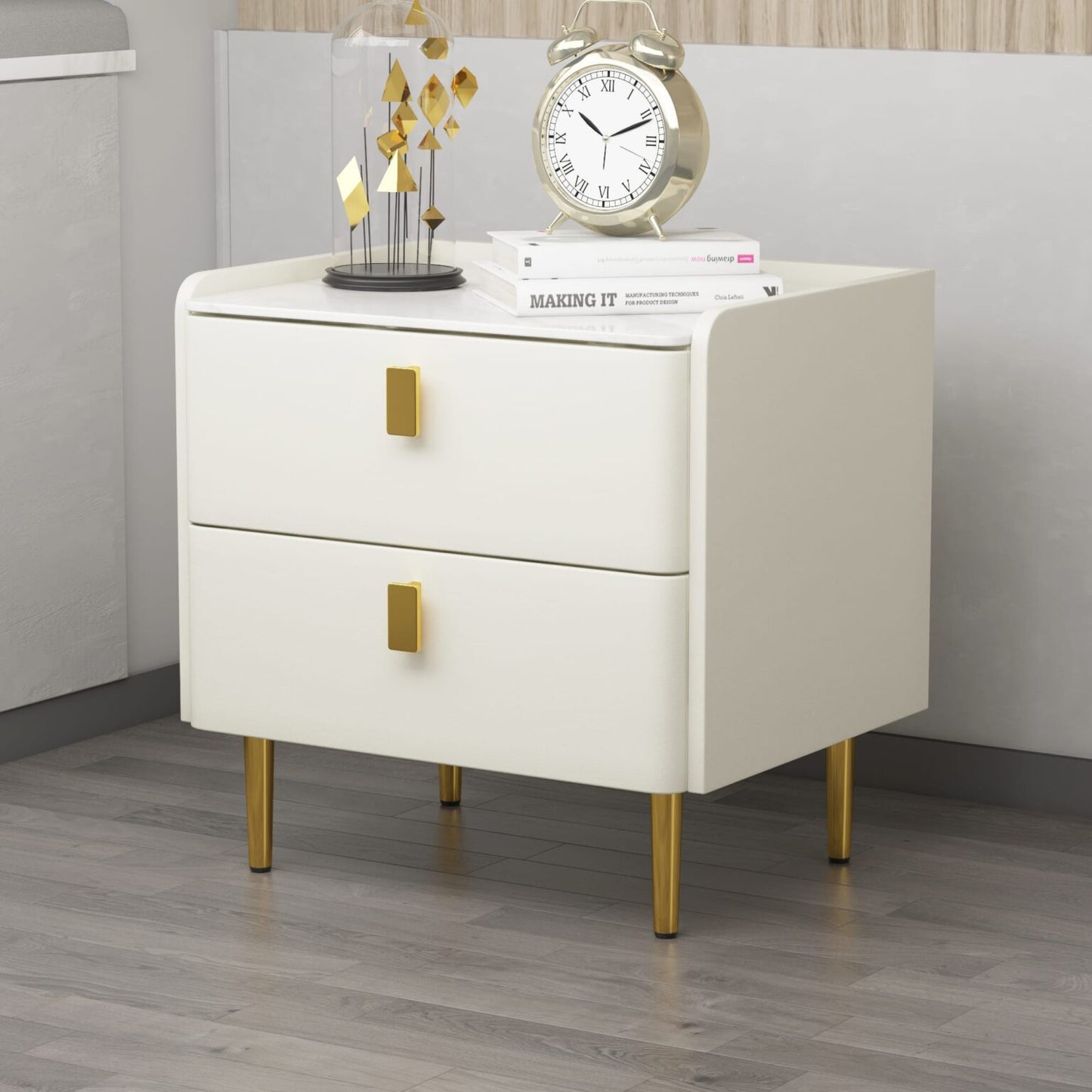 Keno Modern Bedside Table with 2 Drawers