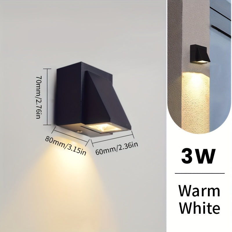 Modern LED Outdoor Wall Light – 3W/6W Waterproof Porch Lamp, Warm or Cool White