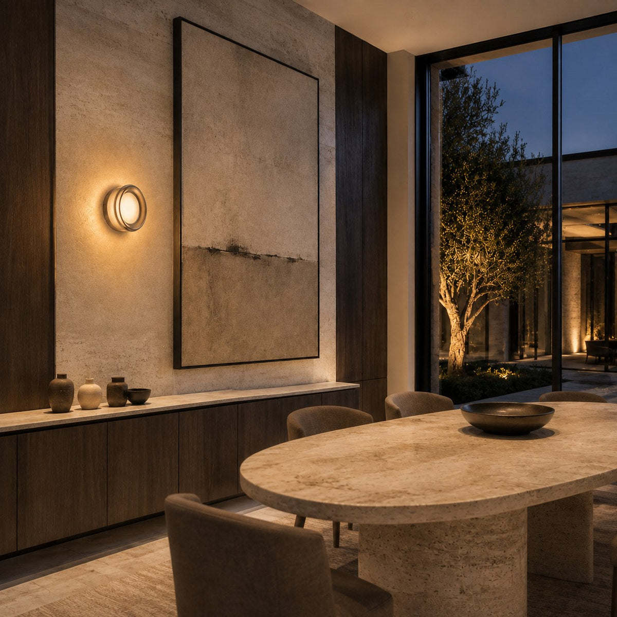 Circular Aluminum Wall Light | Minimalist Warm LED Sconce