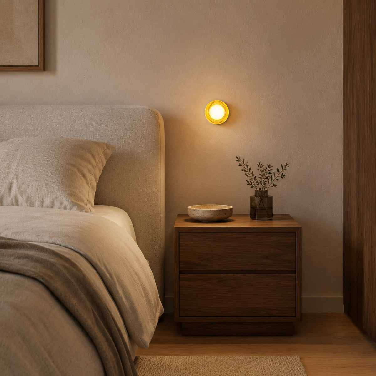 Circular Aluminum Wall Light | Minimalist Warm LED Sconce