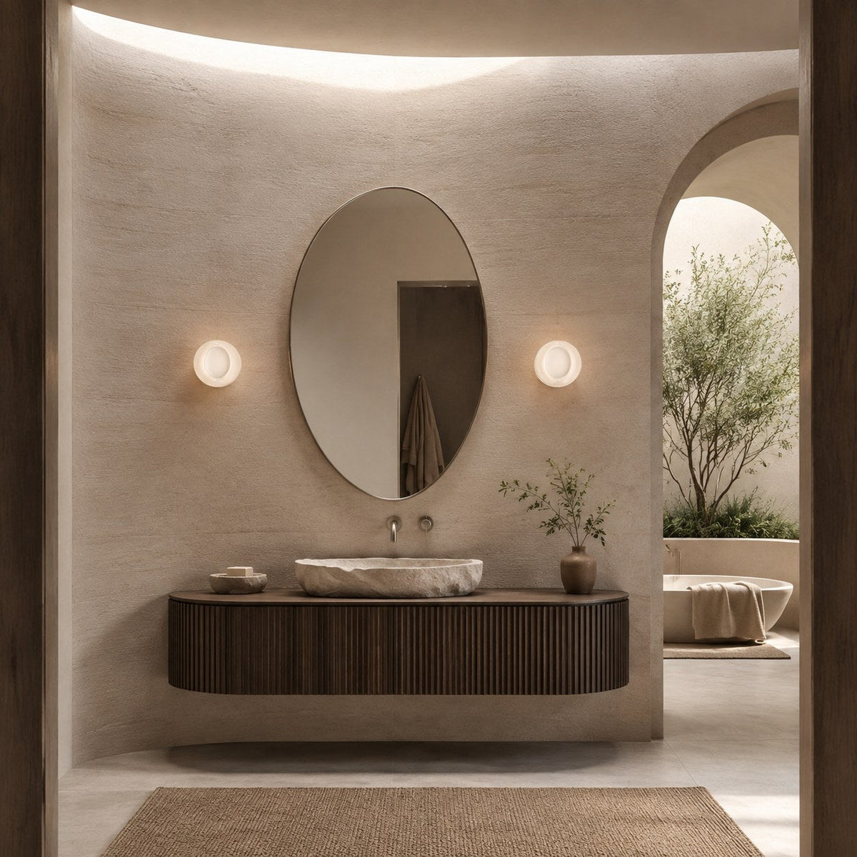 Circular Aluminum Wall Light | Minimalist Warm LED Sconce