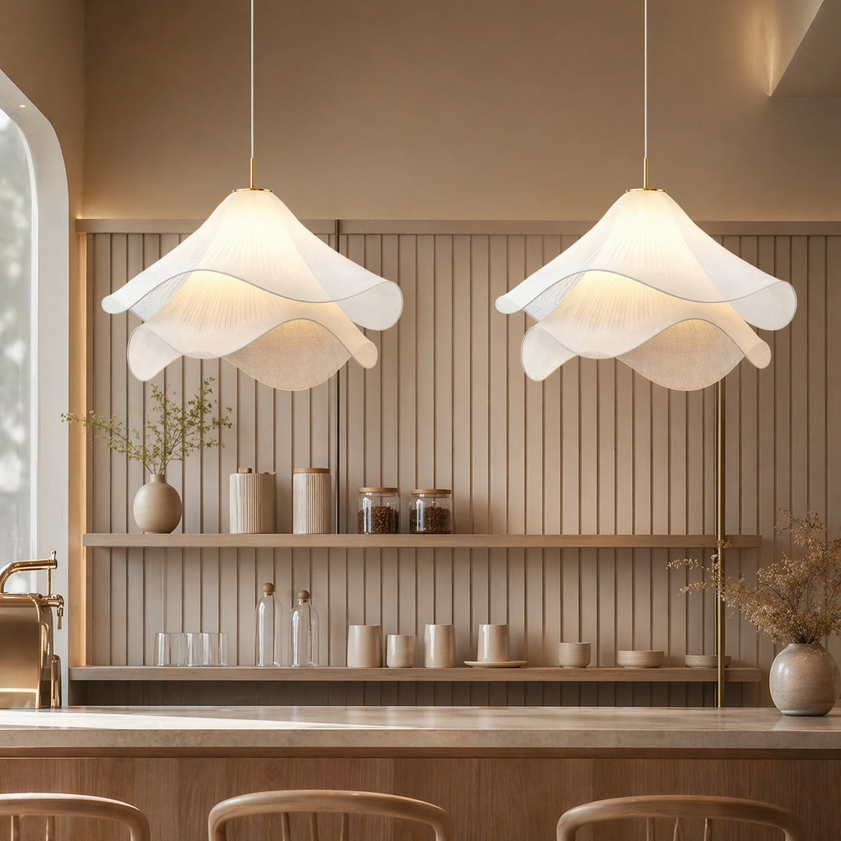 Japandi Fabric Pendant Light | Modern Shade Ceiling Lamp