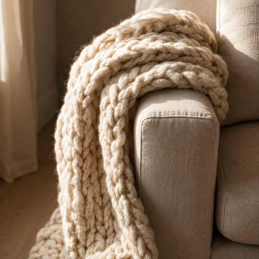 Chunky Knit Wool Throw
