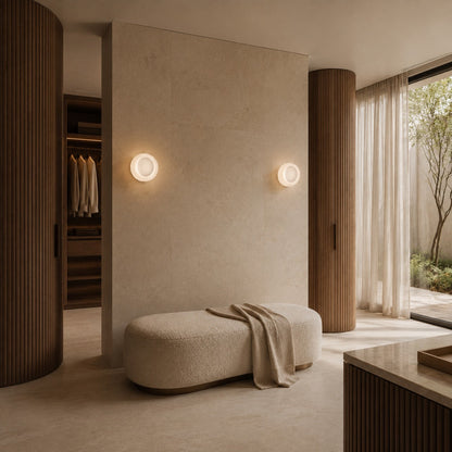 Circular Aluminum Wall Light | Minimalist Warm LED Sconce