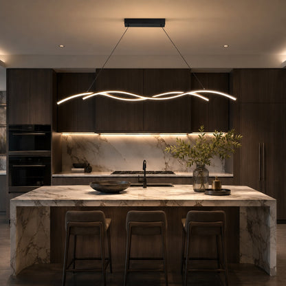 Modern Black Pendant Light | Dimmable LED Kitchen Island