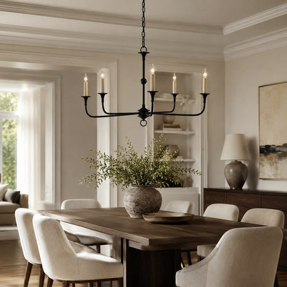 Brass 5-Head Chandelier | Adjustable E14 Flush Mount Light