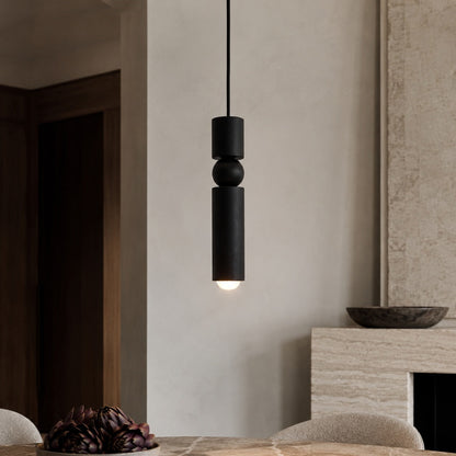 Geometric Black Pendant Light | Adjustable Dimmable LED Lamp