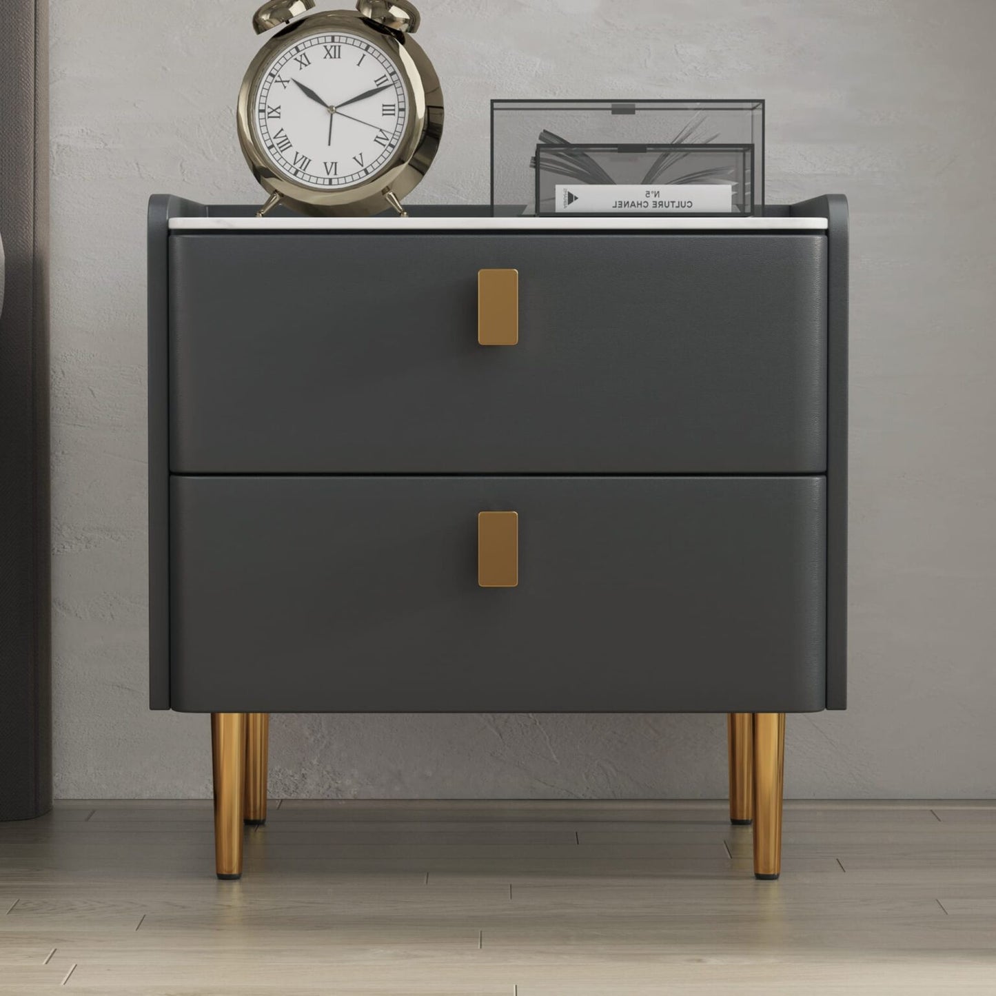 Keno Modern Bedside Table with 2 Drawers